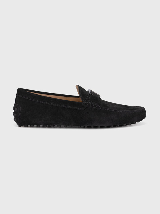 Black suede loafers with metal detail - 1