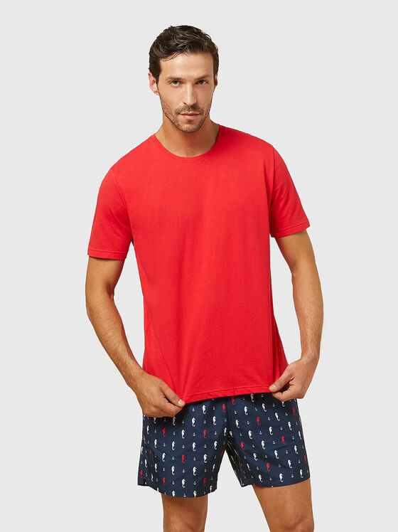 EASY LIVING cotton T-shirt in dark blue - 1