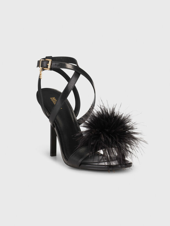 Leather heeled sandals with detail - 2