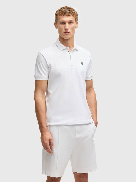 Tricou polo alb PADDY cu logo - 1