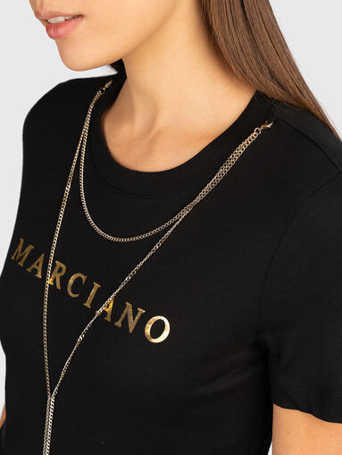 OLIVIA black T-shirt with golden element - 4