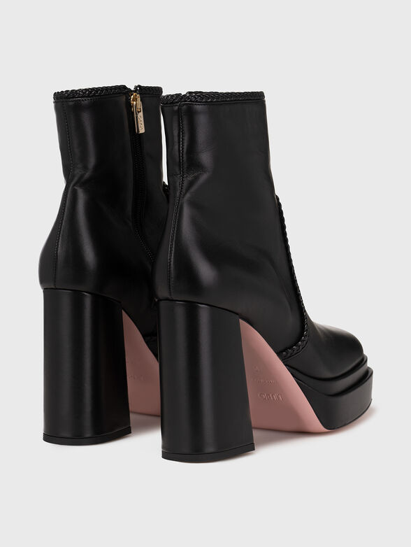 NELLY 01 leather ankle boots  with zip - 3