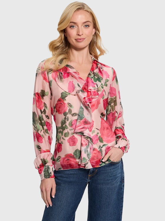 Cămașă cu imprimeu floral  - 1