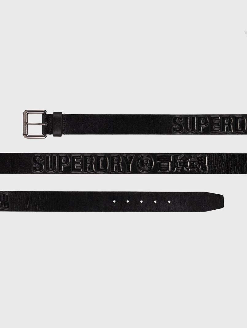 VINTAGE black Leather Belt - 3