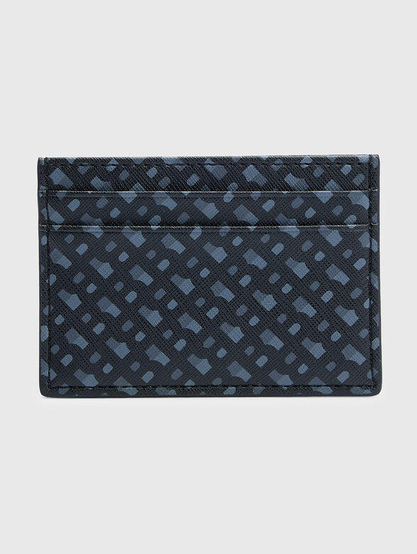 Blue card holder with print - 2