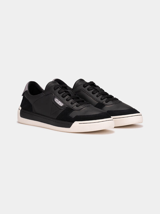Pantofi sport cu inserții din piele întoarsă - 2