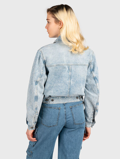 Blue denim jacket with zip - 3
