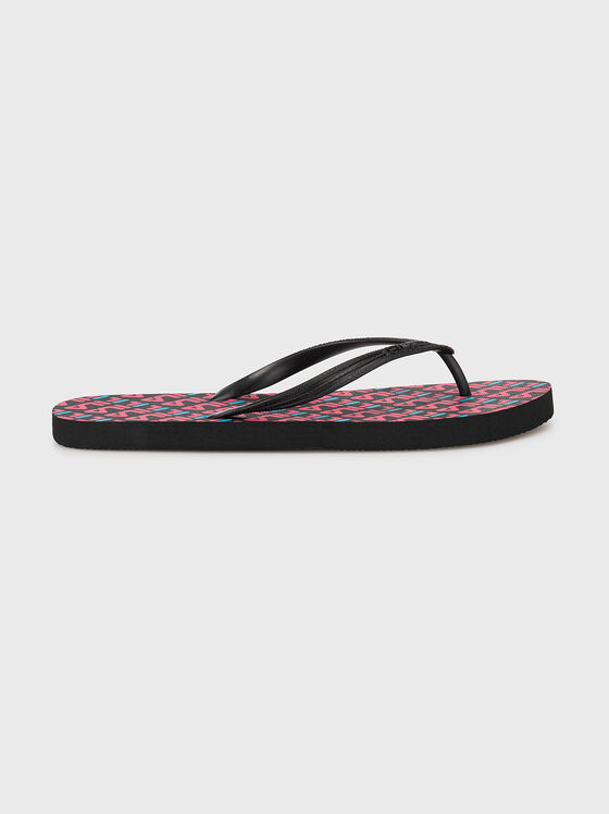 TROY LOGO flip-flops with monogram logo print - 1