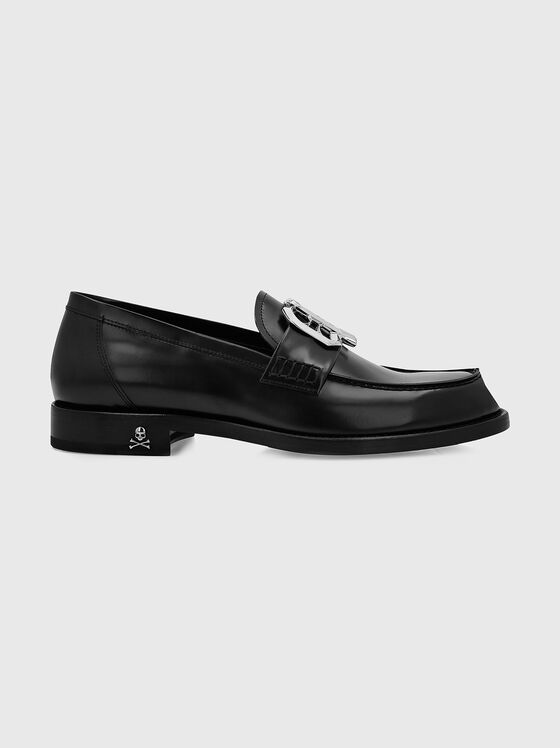 Mocasini din piele cu accent metalic - 1