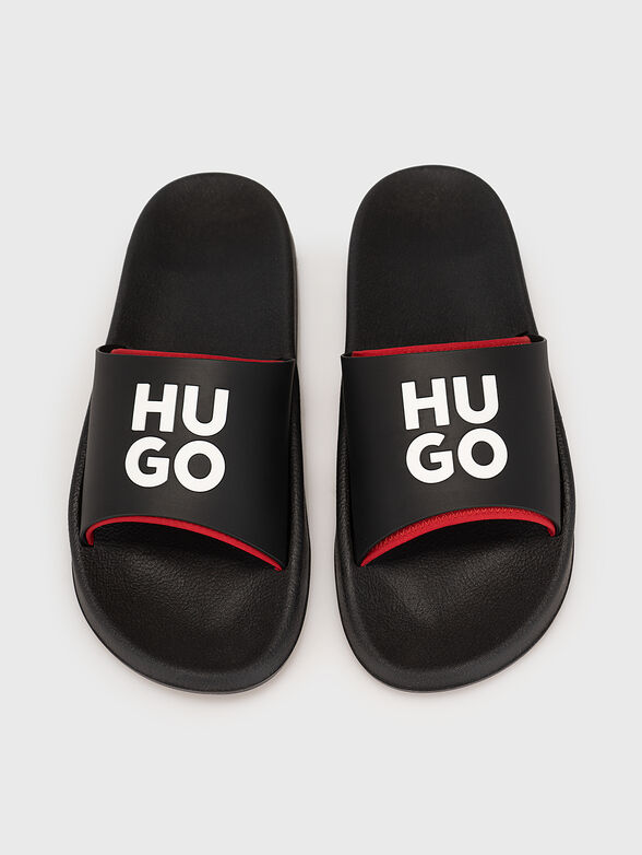 Black beach slides with logo detail - 6