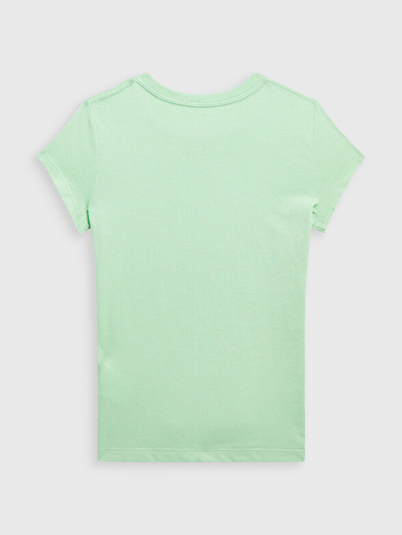 Green T-shirt with logo print - 2