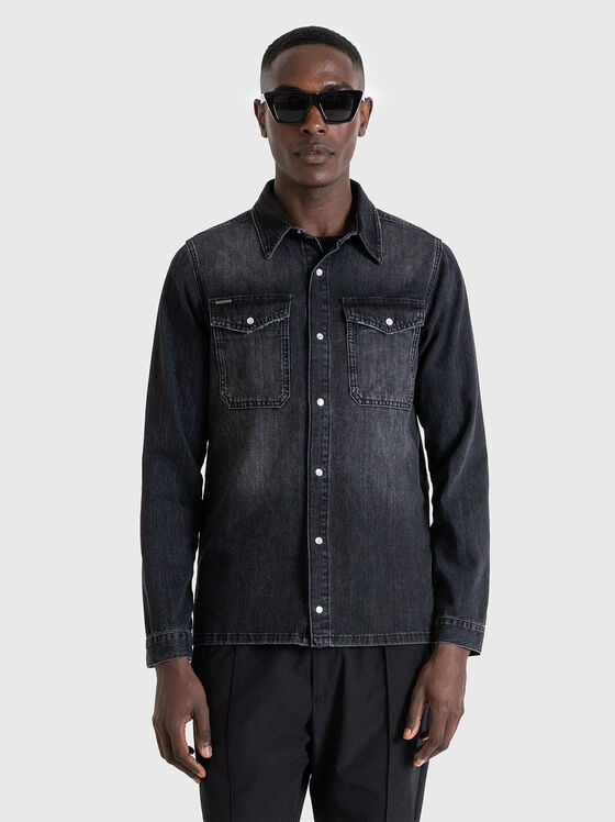 Cămașă neagră din denim - 1