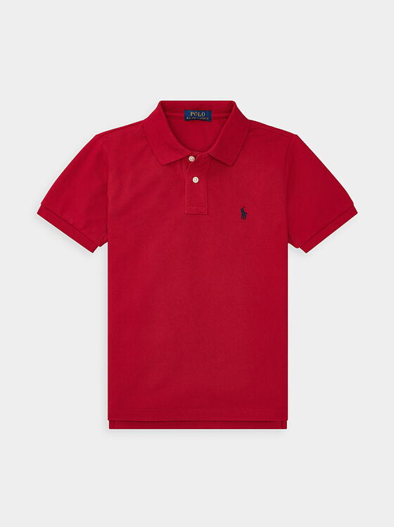 Tricou polo roșu cu un logo mic - 1