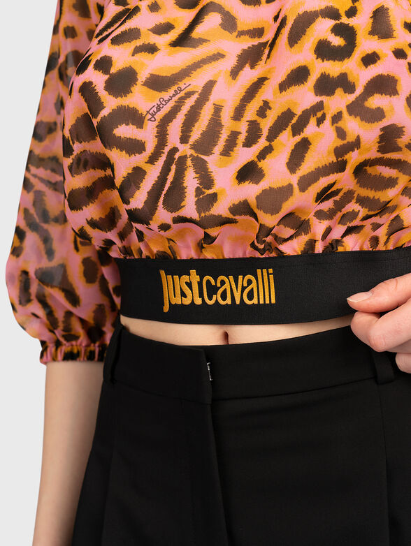 Blouse with puff sleeve and animal print - 4