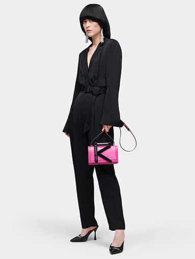 Satin jumpsuit with cape sleeves - 5