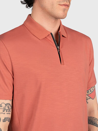 Black polo-shirt with zip - 5