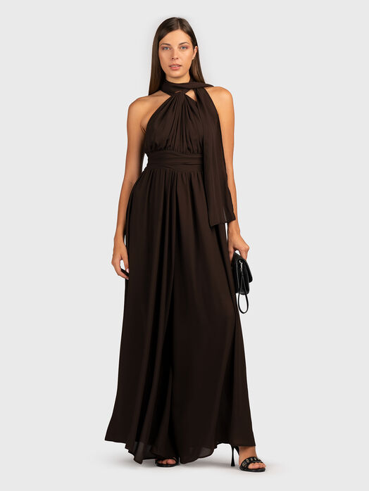 Brown jumpsuit with wide legs