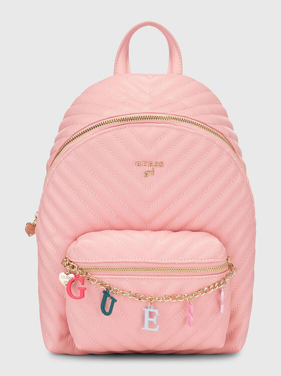 Colorful logo accent backpack in black  - 1
