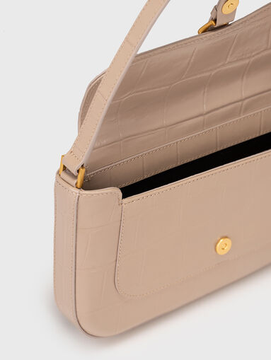 MIRANDA croco embossed leather shoulder bag - 5