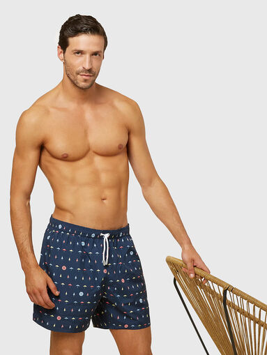 SEA BREEZE dark blue swimwear with print - 5