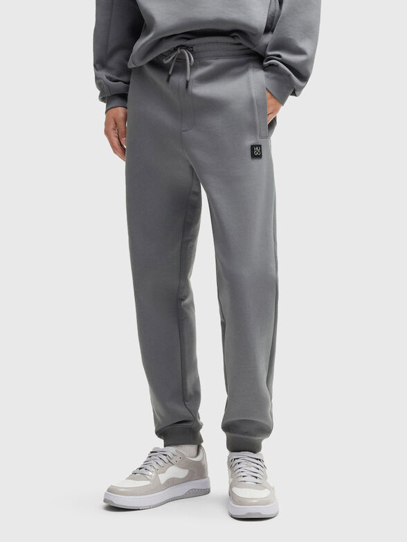 Cotton sports trousers with logo - 1