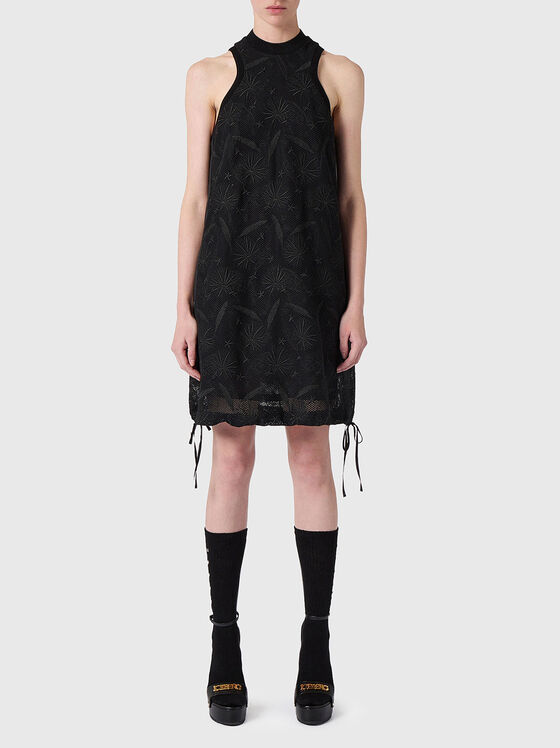 Black sleeveless lace dress - 1