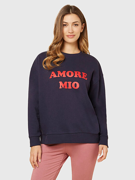 MY HEART blue sweatshirt with print - 1