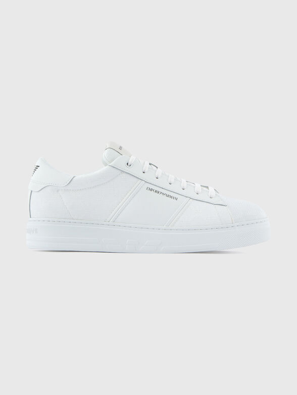 White leather sports shoes - 1
