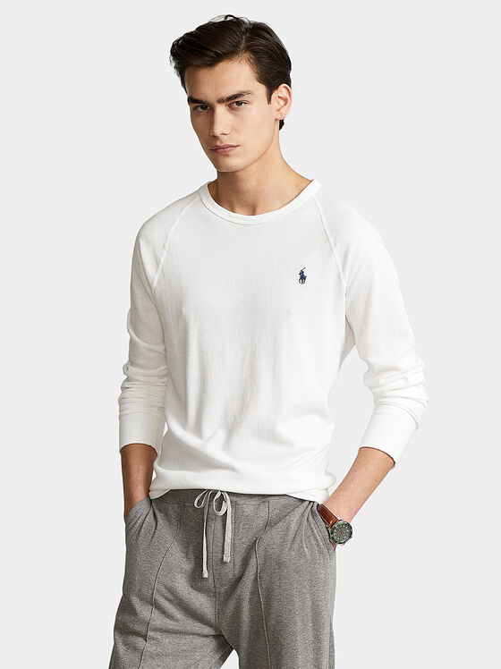 White T-shirt with long sleeve and logo - 1