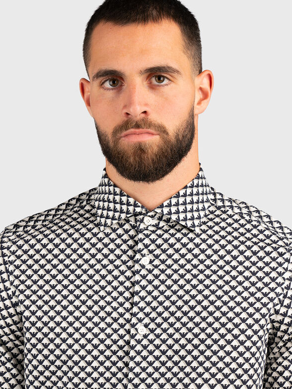 Cotton shirt with graphic print - 3