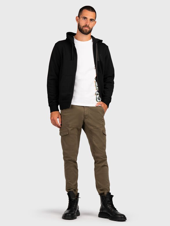 Black sweatshirt with zip and hood - 2