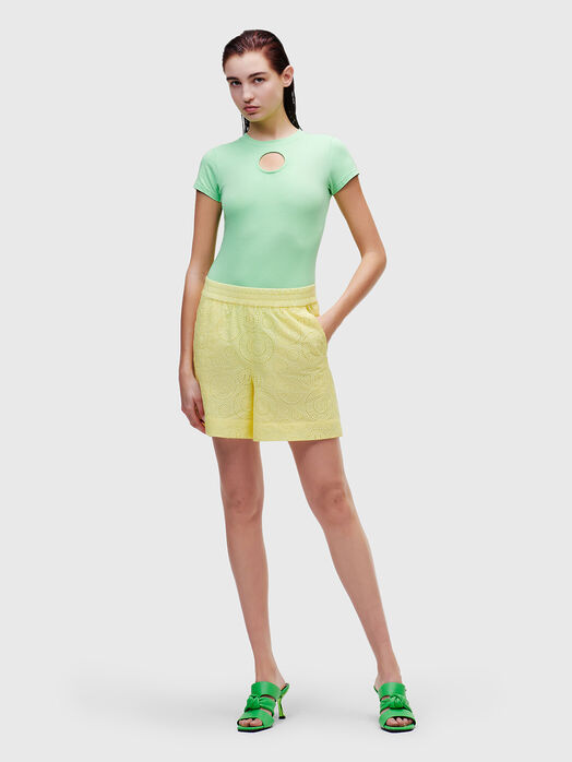 ANGLAISE  yellow shorts with embroidery