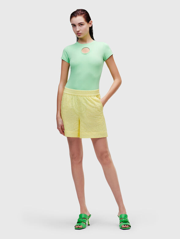 ANGLAISE  yellow shorts with embroidery - 1