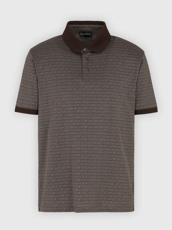 Cotton polo shirt with logo print - 1