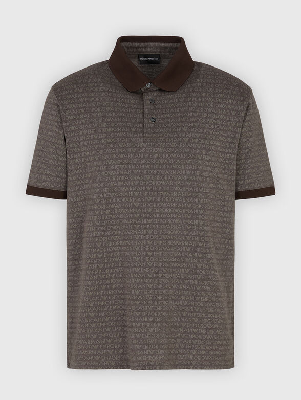 Cotton polo shirt with logo print - 1