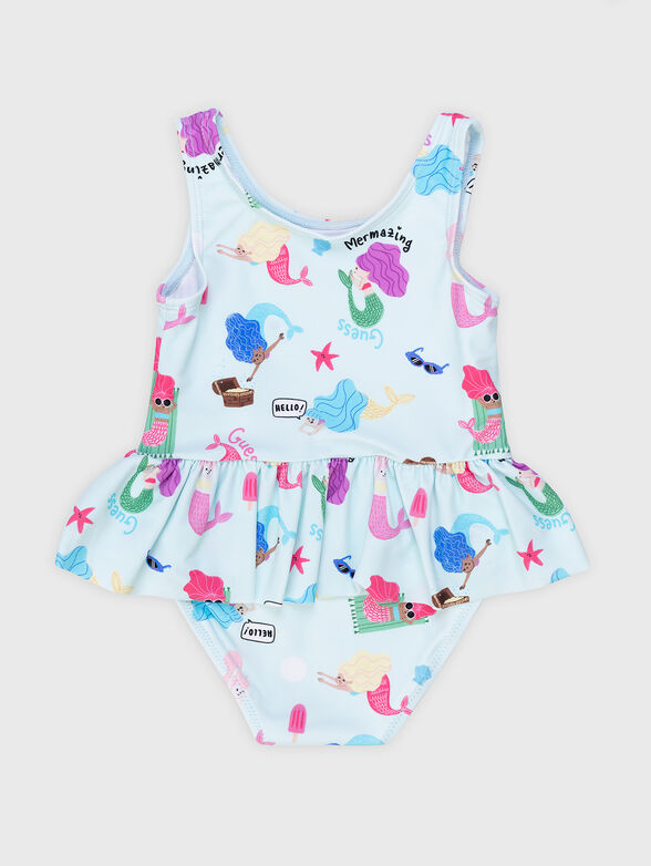 Tropical print one piece swimsuit - 2