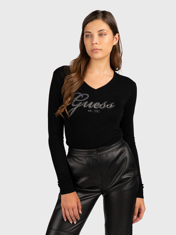 Pulover SAIGE negru cu pietricele - 1