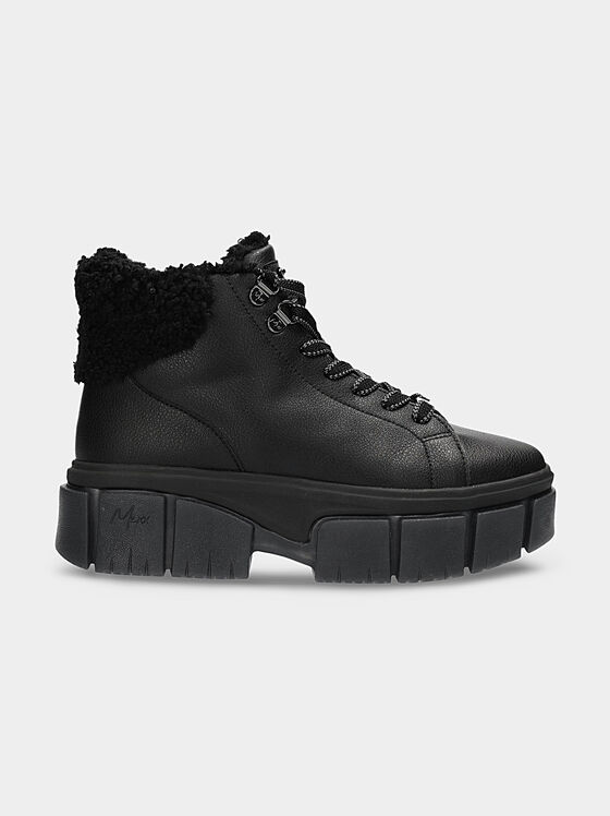 KEYLA black leather blend ankle boots - 1