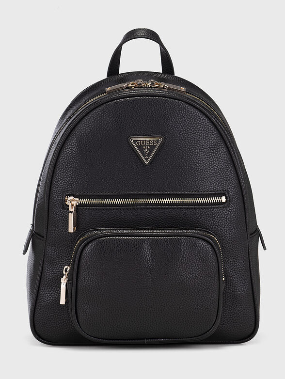 Black bakpack with grainy texture - 1