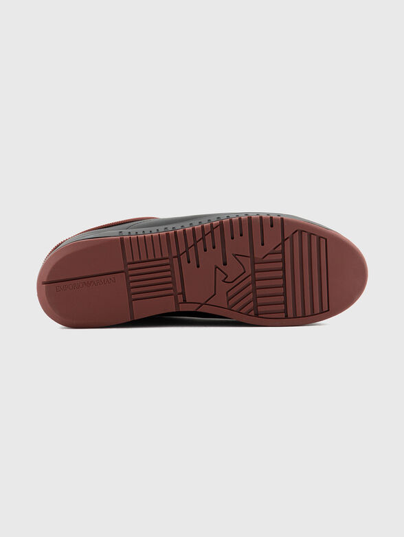 Leather sneakers with logo - 5
