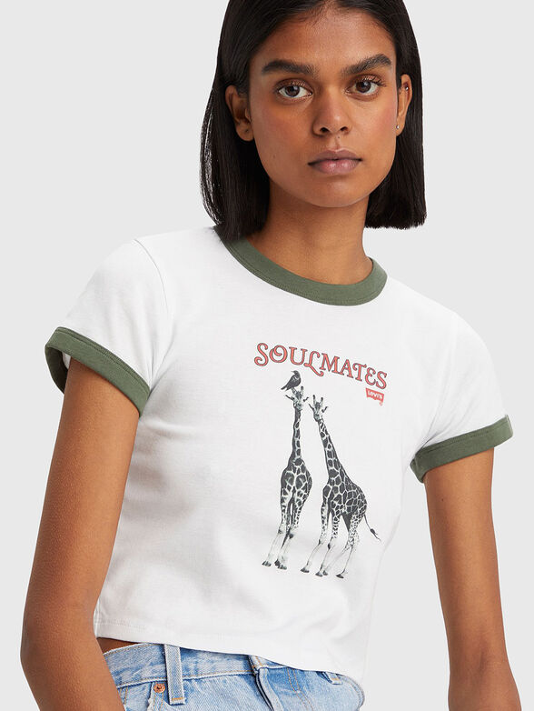 RINGER  white T-shirt with contrasting print - 4