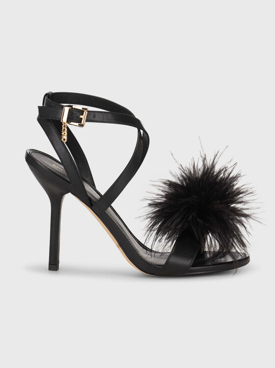 Leather heeled sandals with detail - 1