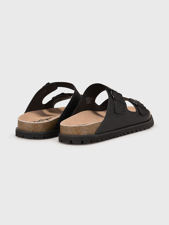 Eco leather sandals with cork detail - 3