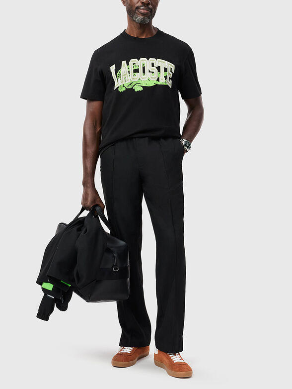 Black T-shirt with logo accent print  - 2