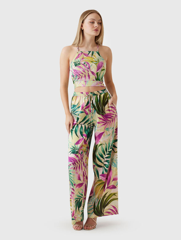 GAELLE floral print crop top - 2