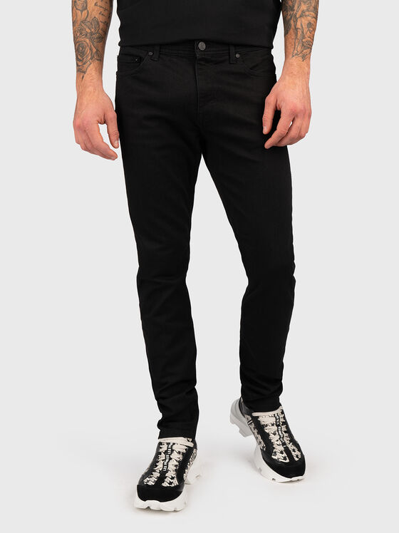 Black cotton blend jeans  - 1