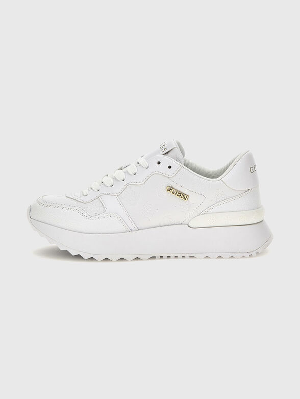 White sneakers with logo detail  - 1