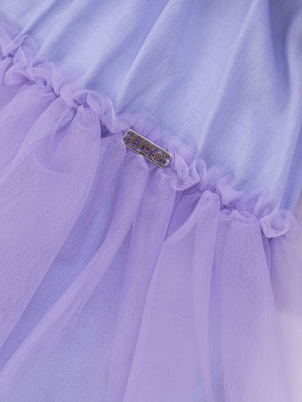 Dress with ruffle in purple color - 4