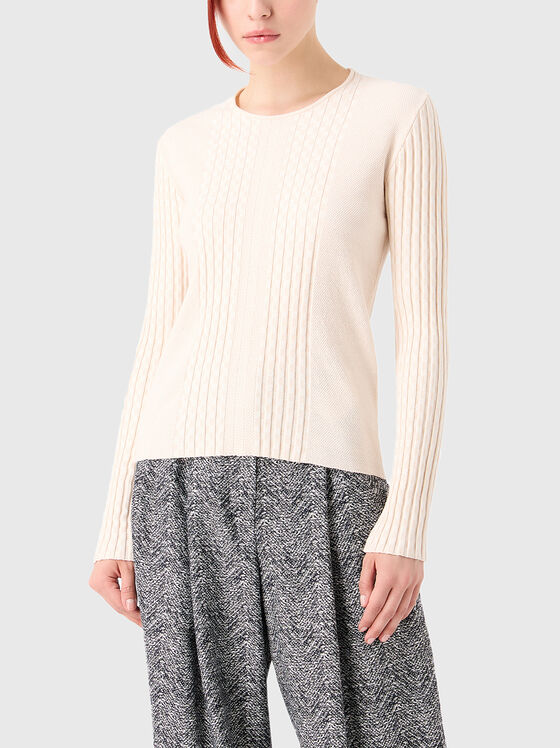 Knitted sweater with embossed accents - 1