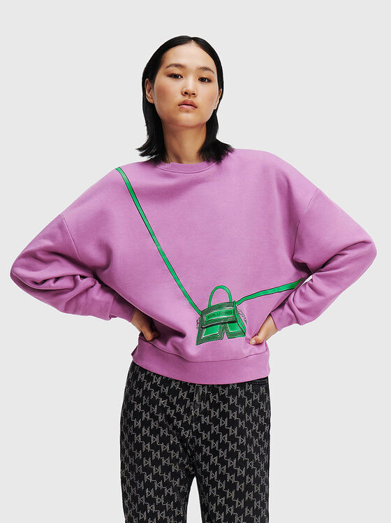 Sweatshirt with contrast art print - 1
